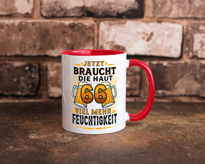 66 braucht die haut mehr Feuchtigkeit | 66. Geburtstag Humor Geschenkidee Tasse