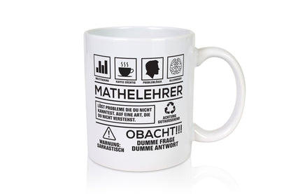 Achtung Probleme Mathelehrer | Lehrer Mathe Humor Geschenkidee Tasse