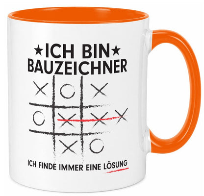Lösung finden: Bauzeichner | Zeichner lustig Humor Geschenkidee Geschenk Tasse