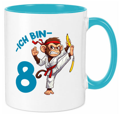 Ich bin 8 | 8. Geburtstag Karate Kampfsport Affe lustiger Spruch Geschenk