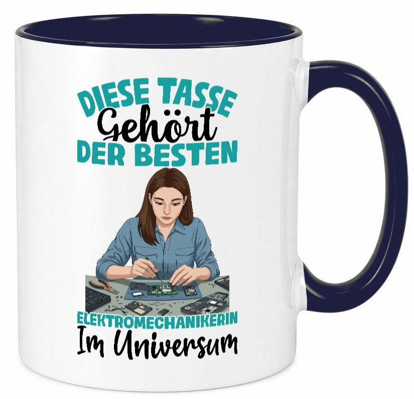 Im Universum: Elektromechanikerin | Mechanikerin lustig Humor Geschenkidee Tasse