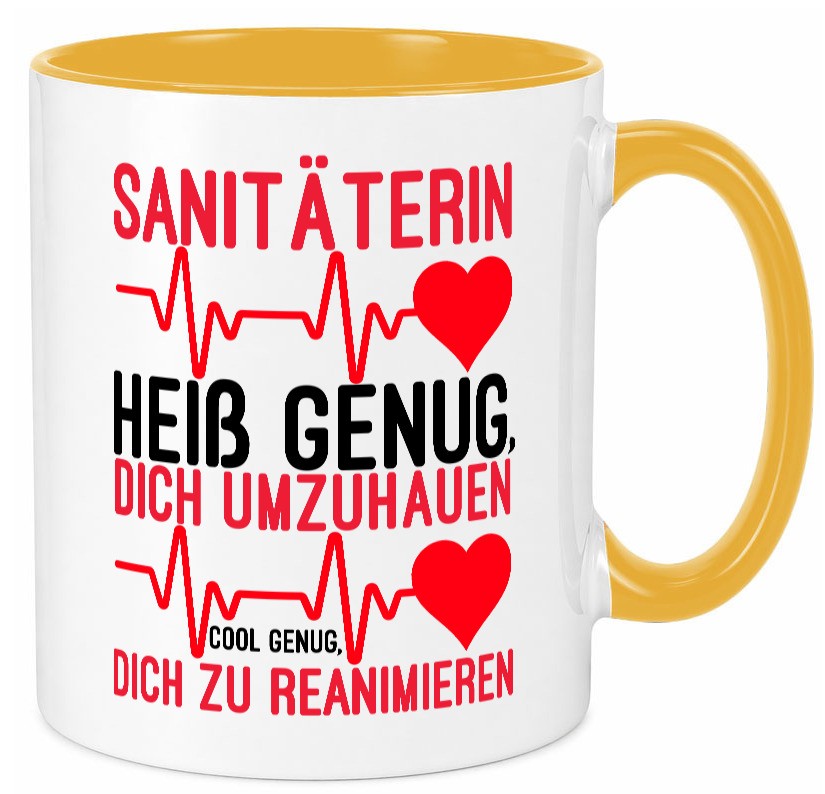 Heiße Sanitäterin | Reanimation Puls Rettungsdienst lustiger Spruch Geschenk Tasse
