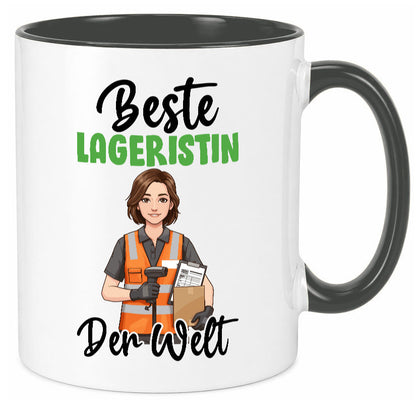 Beste Lageristin | Beruf Lager Arbeiterin v2 Geschenkidee Arbeit Kollegen Büro Tasse