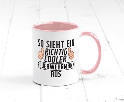 Richtig Cooler Feuerwehrmann | Feuerwehr Geschenkidee Humor Tasse