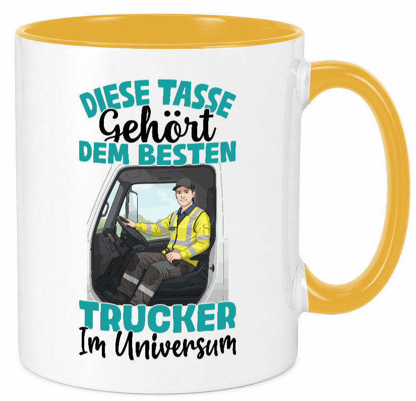 Im Universum: Trucker | LKW Fahrer Beruf Humor Arbeit Kollegen Büro Tasse