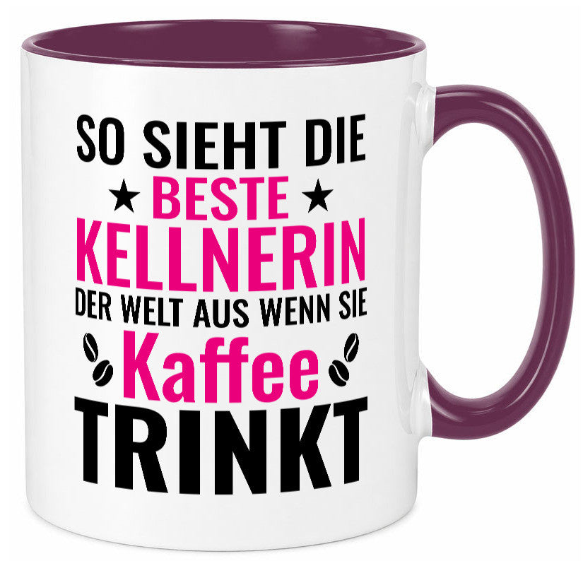 Kaffee trinkt: Kellnerin | Beruf kellnern Bedienung Humor Arbeit Kollegen Büro