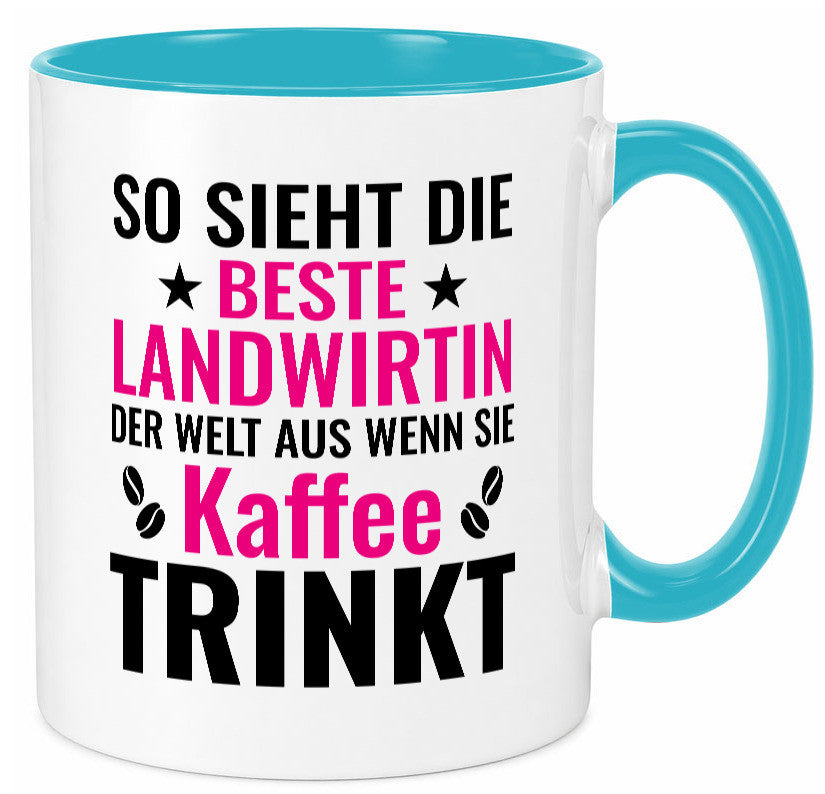 Kaffee trinkt: Landwirtin| Bäuerin | Landwirtschaft lustig Humor Geschenkidee Tasse