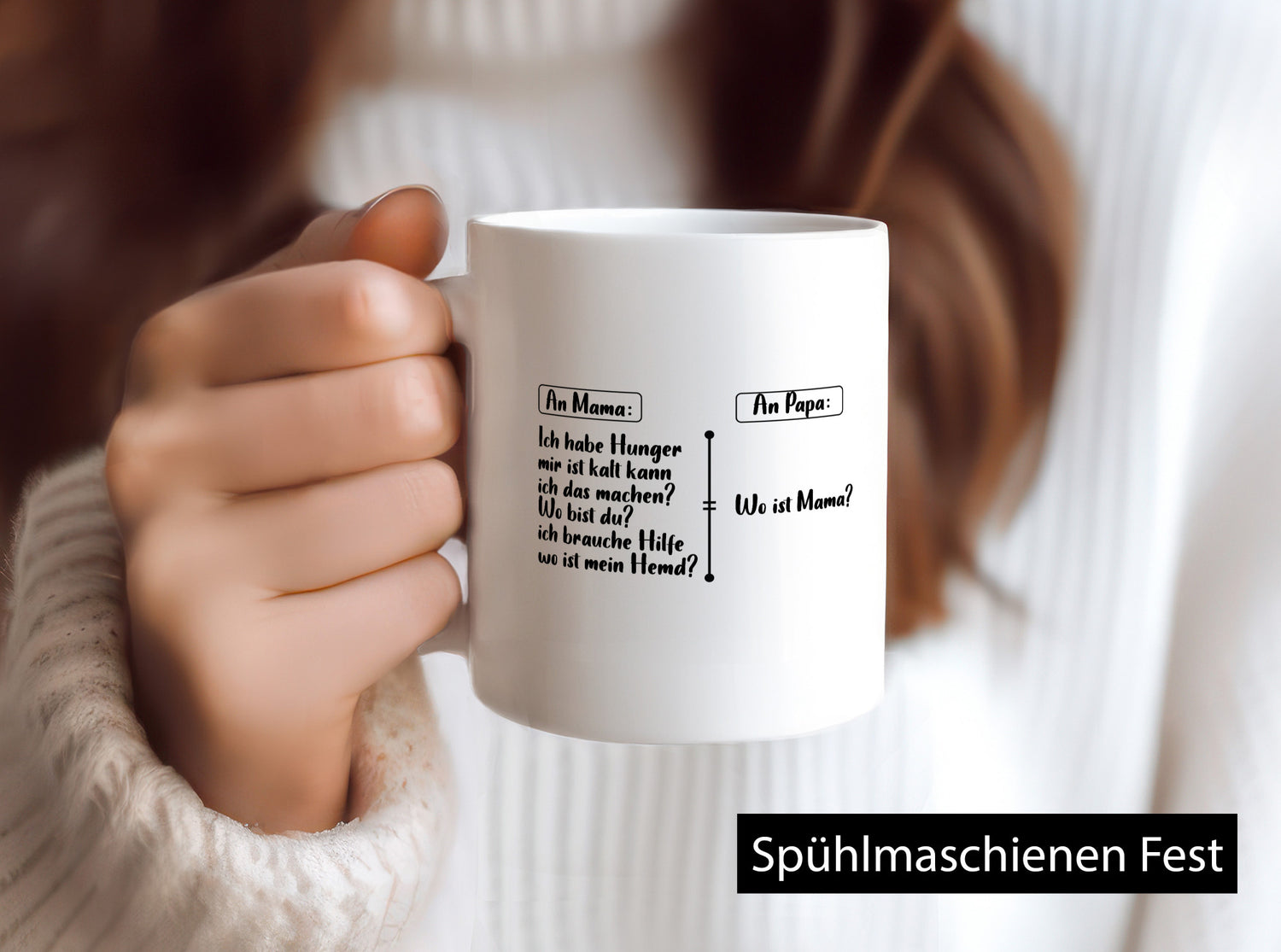 An Mama und Papa | Liste Fragen lustiger Spruch Geschenk Familie Geschenkidee
