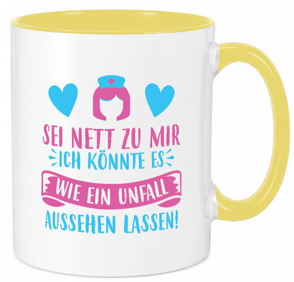 Sei nett, könnte wie ein Unfall aussehen | Kopf lustiger Spruch Geschenk Humor