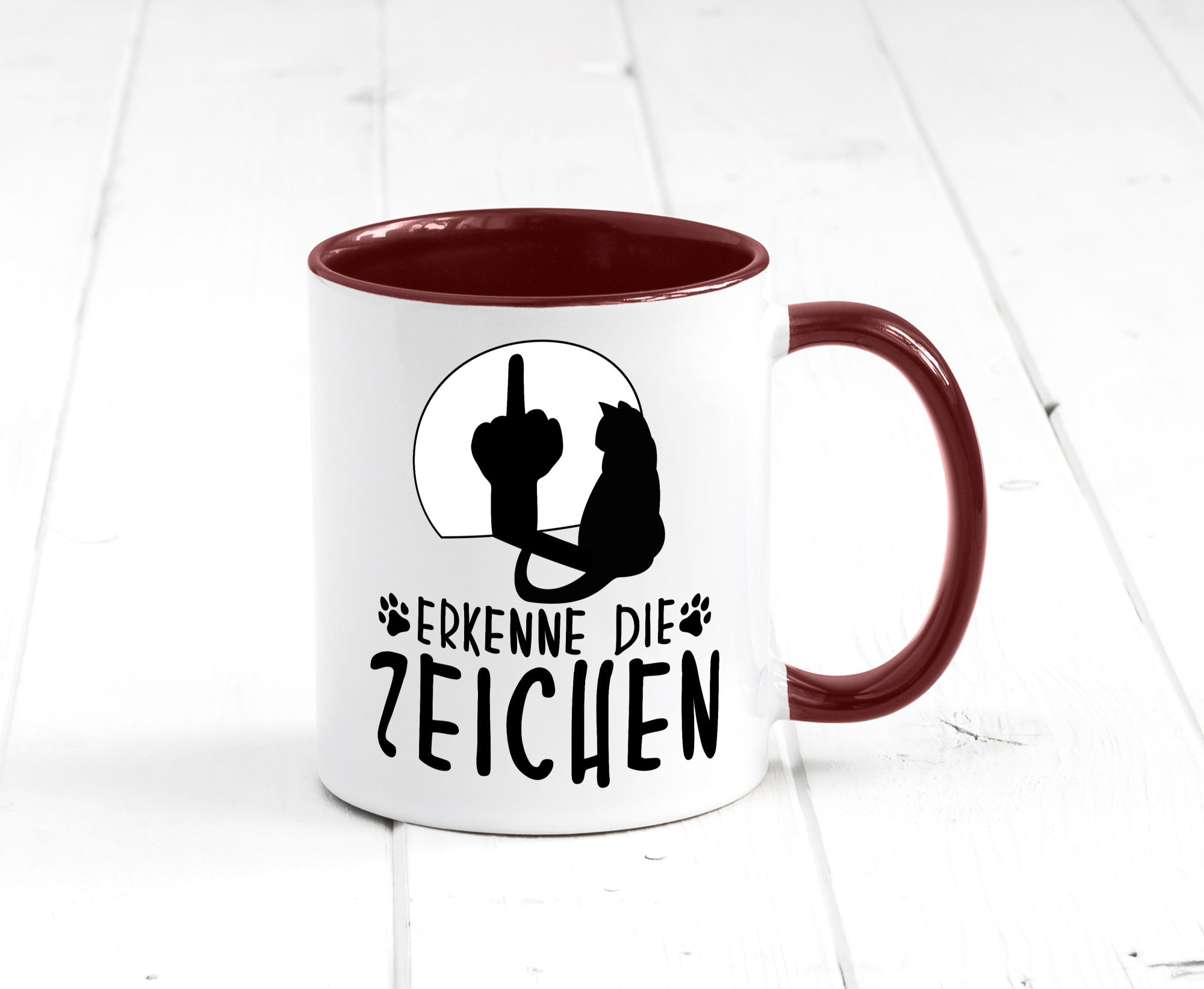 Erkenne die Zeichen | Katze Humor Tierliebhaber Geschenkidee Tasse
