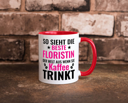 Kaffee trinkt: Floristin | Blumen Verkäuferin lustiger Spruch Geschenk Humor