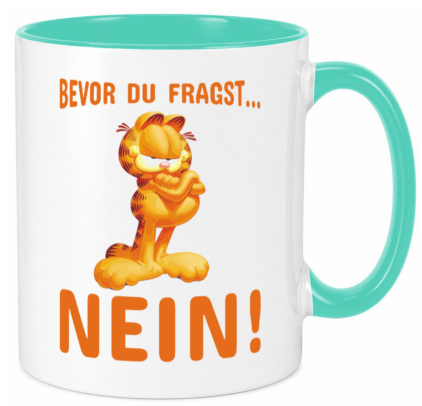 Bevor du fragst? Nein! | grimmige Katze Spruchtasse lustig Tierliebhaber Humor