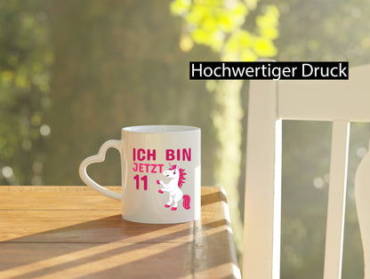 Ich bin jetzt 11 | Geburtstag Tasse Einhorn Mädchen Geschenk Geschenkidee