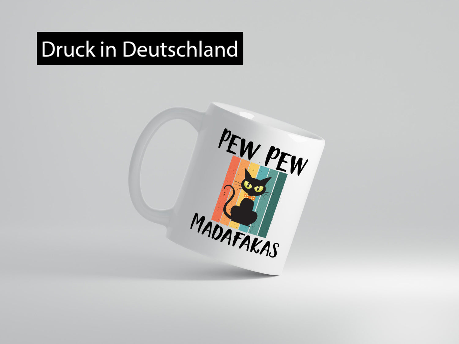 Pew Madafakas! | Katze Tasse Vintage Design Geschenkidee Tierliebhaber Humor