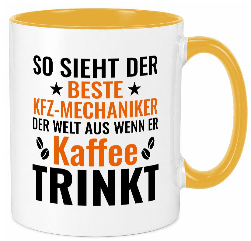 Kaffee trinkt: KFZ-Mechaniker | Werkstatt Mechaniker lustig Humor Geschenkidee Tasse