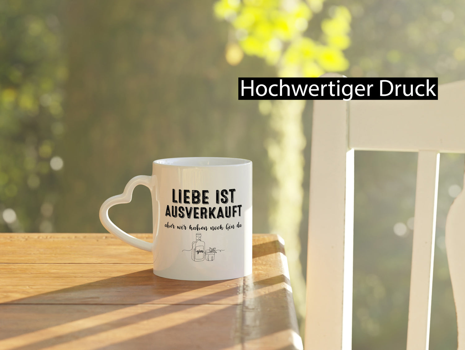 Liebe ist Ausverkauf, aber wir haben noch Gin da Humor Geschenkidee Tasse