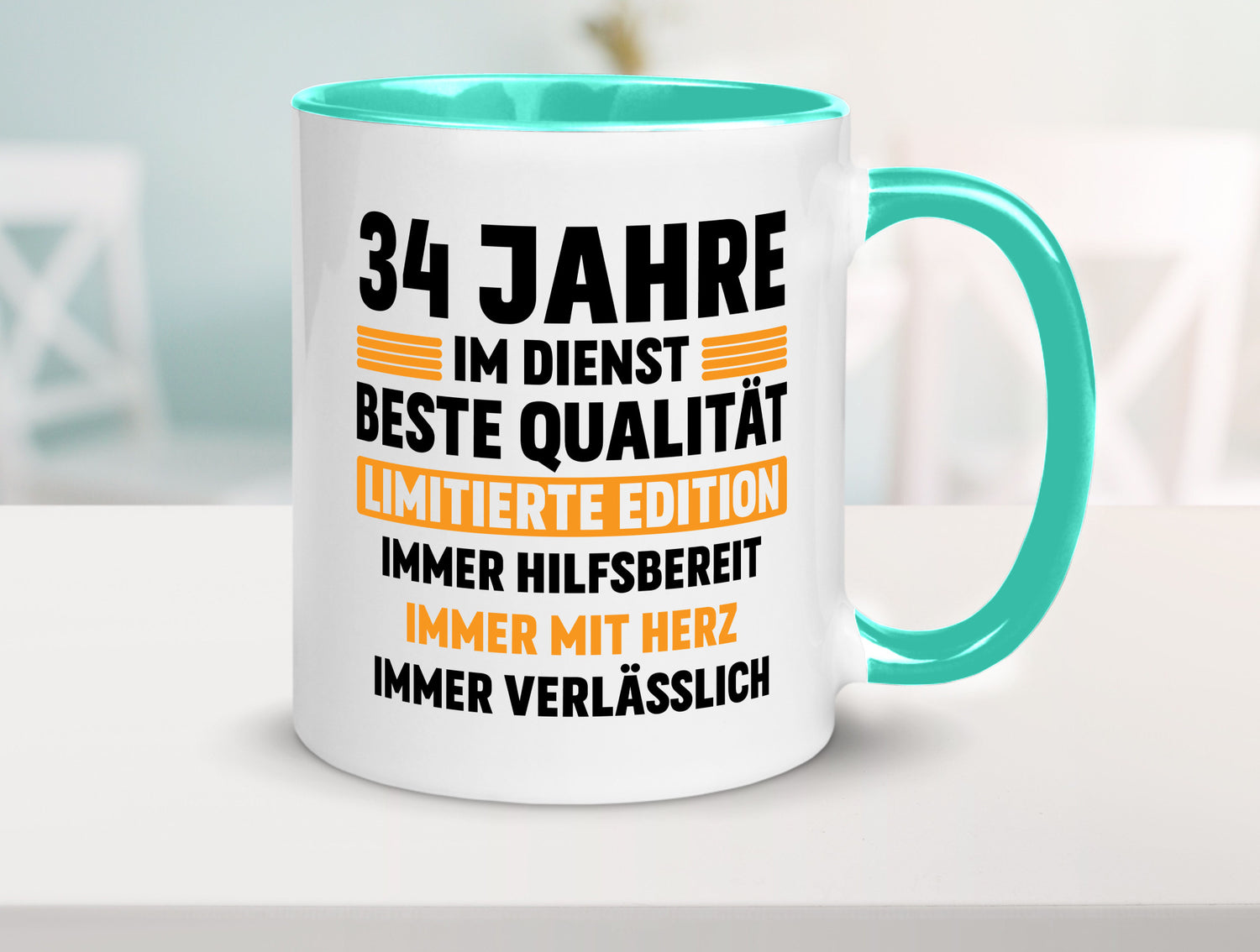 34 Jahre im Dienst | Jubiläum Arbeit v2 Humor Kollegen Büro Geschenkidee Tasse