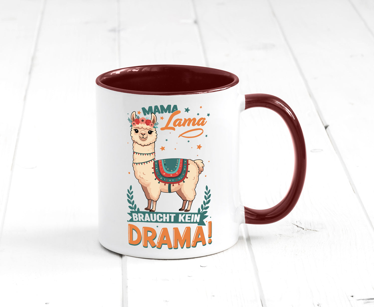 Mama Lama braucht kein Drama | Muttertag Humor Familie Geschenkidee Tasse