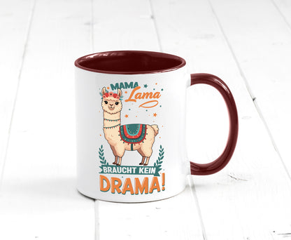 Mama Lama braucht kein Drama | Muttertag Humor Familie Geschenkidee Tasse