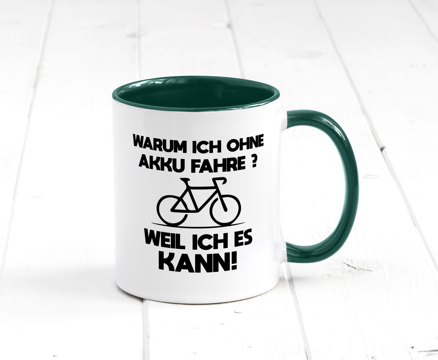 Warum ich ohne Akku fahre weil ichs kann | Radfahren Geschenk Humor