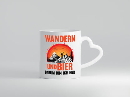 Wandern und Bier darum bin ich hier | lustiger Spruch Geschenk Humor