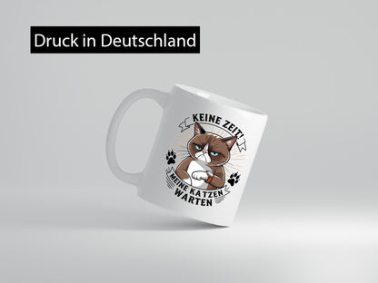 Keine Zeit meine Katzen Warten | Schwarze Katze Geschenkidee Tierliebhaber
