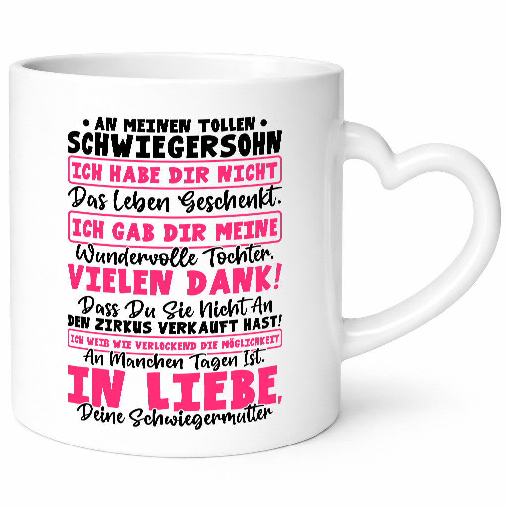 An meinen tollen Schwiegersohn vl5 Geschenkidee Familie Humor Tasse