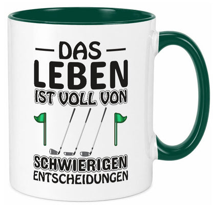 Schwierige Entscheidungen | Golfer Tasse Golf Spieler Geschenkidee Humor