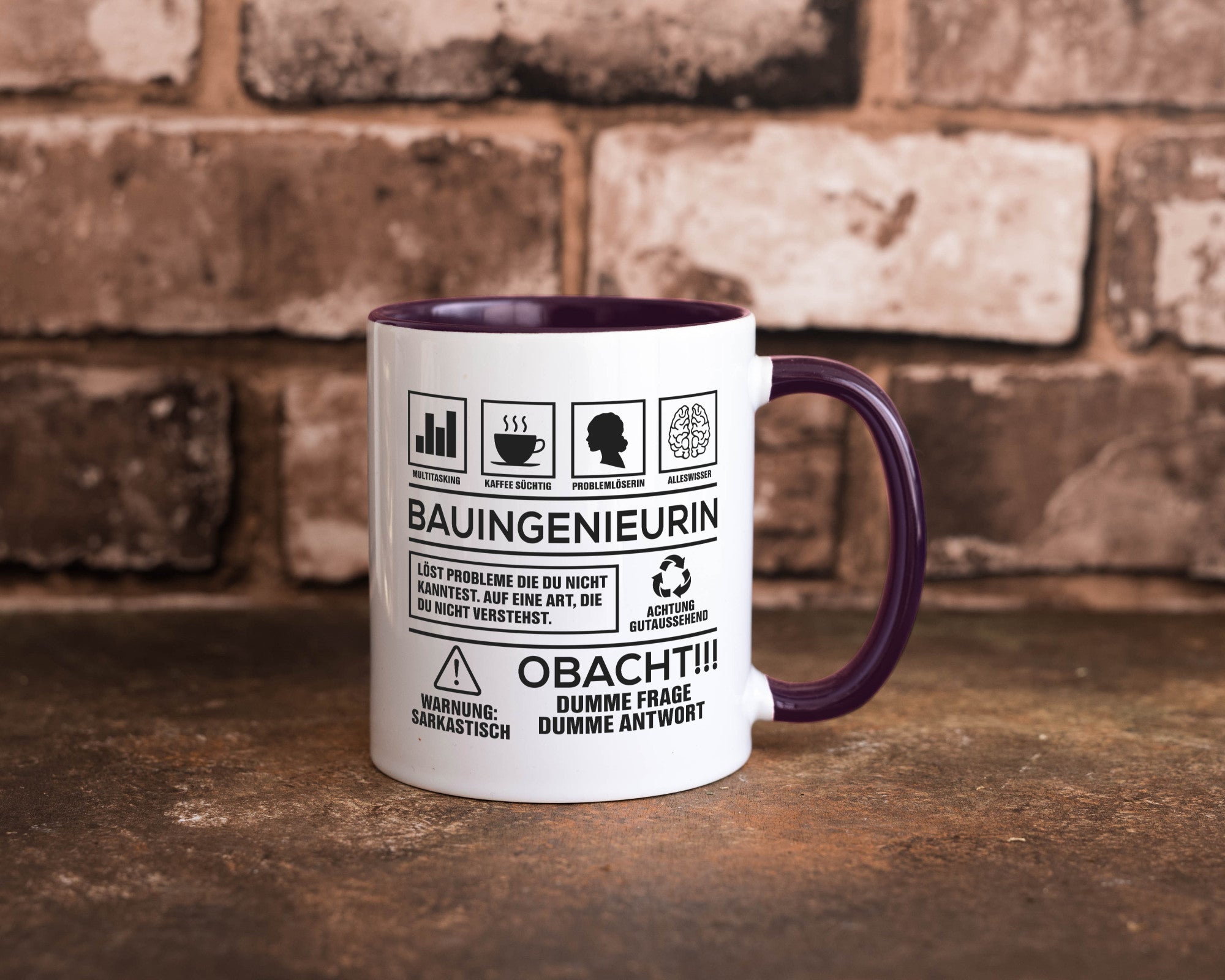 Achtung Probleme Bauingenieurin | Ingenieurin Humor Geschenkidee Tasse