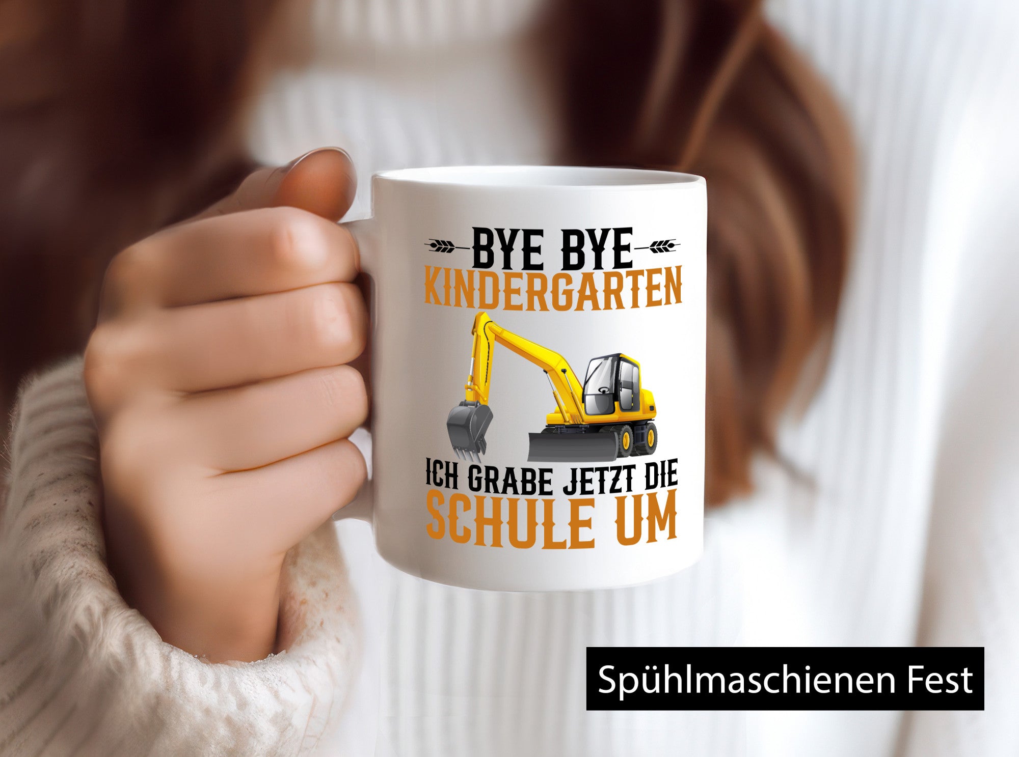 Bye Kindergarten ich grabe jetzt in der Schule Geschenkidee Humor Tasse