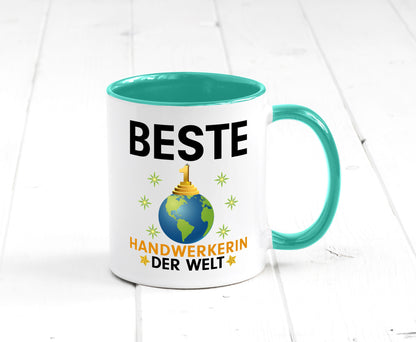 Welt Beste Handwerkerin | Handwerkerinnen lustiger Spruch Geschenk Humor Tasse