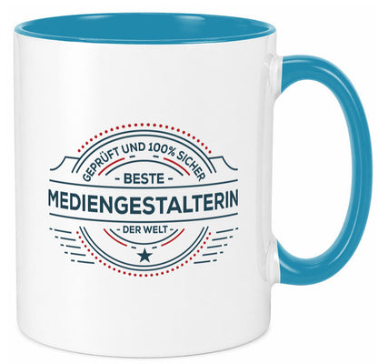 Geprüft und sicher: Mediengestalterin | Medien lustiger Spruch Geschenk Humor