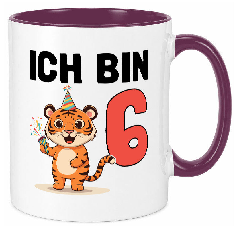 6. Geburtstag | 6 Jahre Tiger lustiger Spruch Geschenk Geschenkidee Tasse