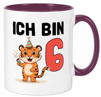 6. Geburtstag | 6 Jahre Tiger lustiger Spruch Geschenk Geschenkidee Tasse