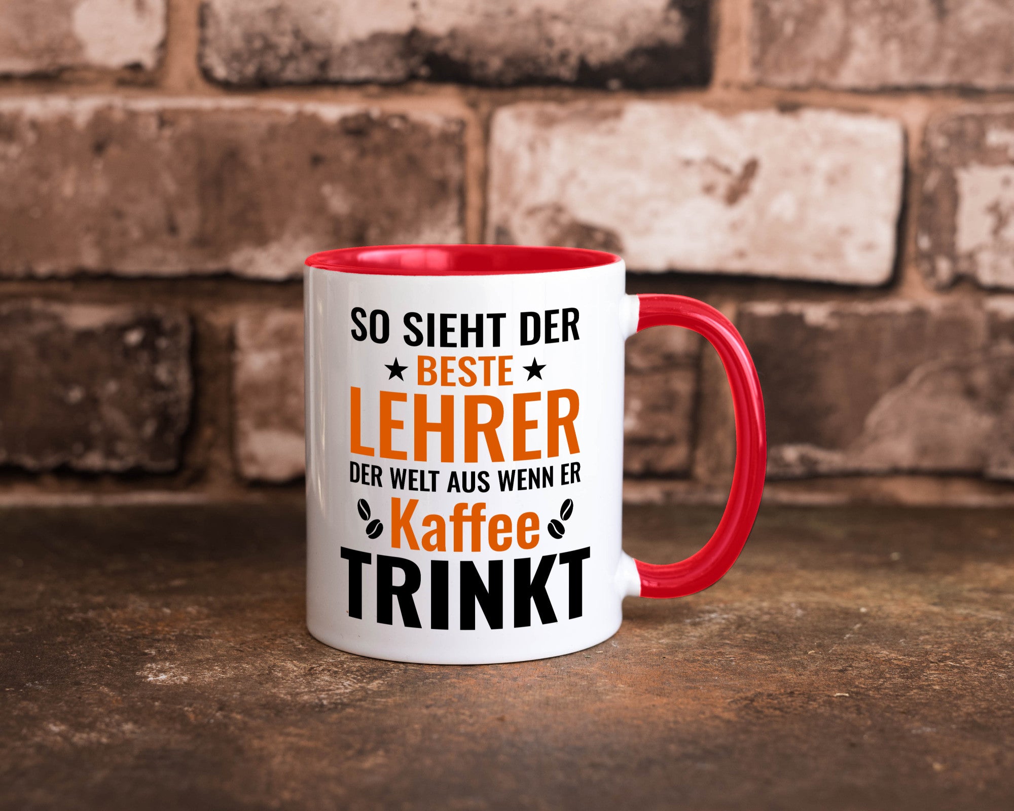 Kaffee trinkt: Lehrer | Schule Beruf Schüler Geschenk Arbeit Kollegen Büro