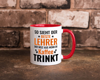 Kaffee trinkt: Lehrer | Schule Beruf Schüler Geschenk Arbeit Kollegen Büro