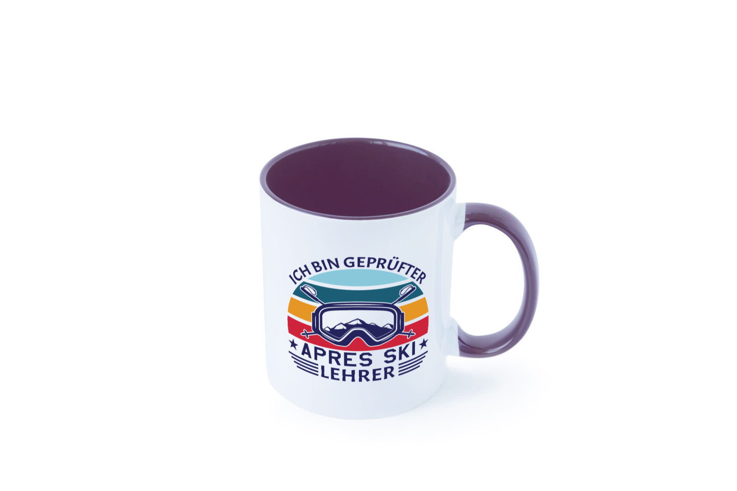 Geprüfter Apres Ski Lehrer | Ski-Brille Berge Ski-Stöck lustig Humor