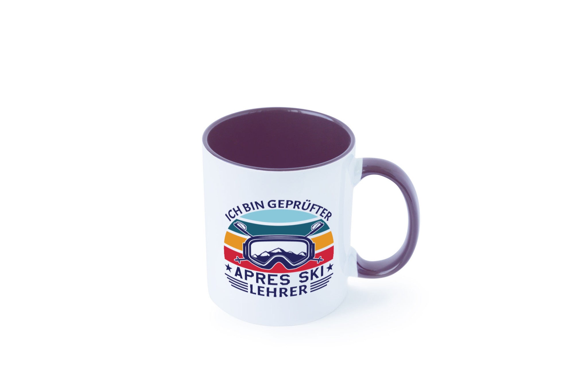 Geprüfter Apres Ski Lehrer | Ski-Brille Berge Ski-Stöck lustig Humor
