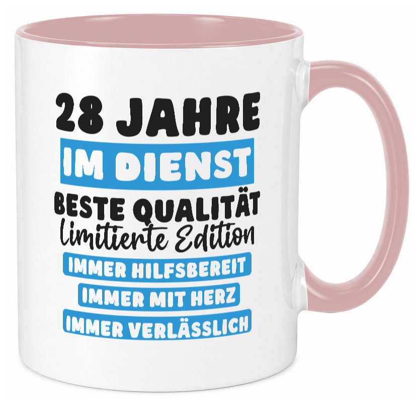 28 Jahre im Dienst | Jubiläum Arbeit v6 lustig Kollegen Büro Geschenk Tasse