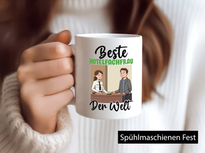 Beste Hotelfachfrau | Hotel v2 lustiger Spruch Geschenk Humor Geschenkidee Tasse