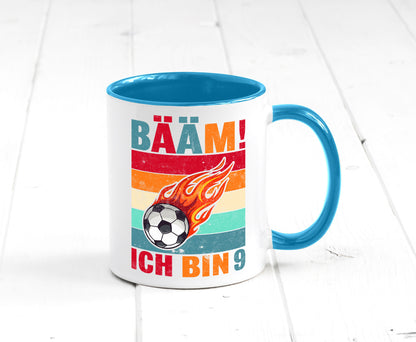 9. Geburtstag | Bääm ich bin 9 Fußball Geschenkidee Humor Tasse