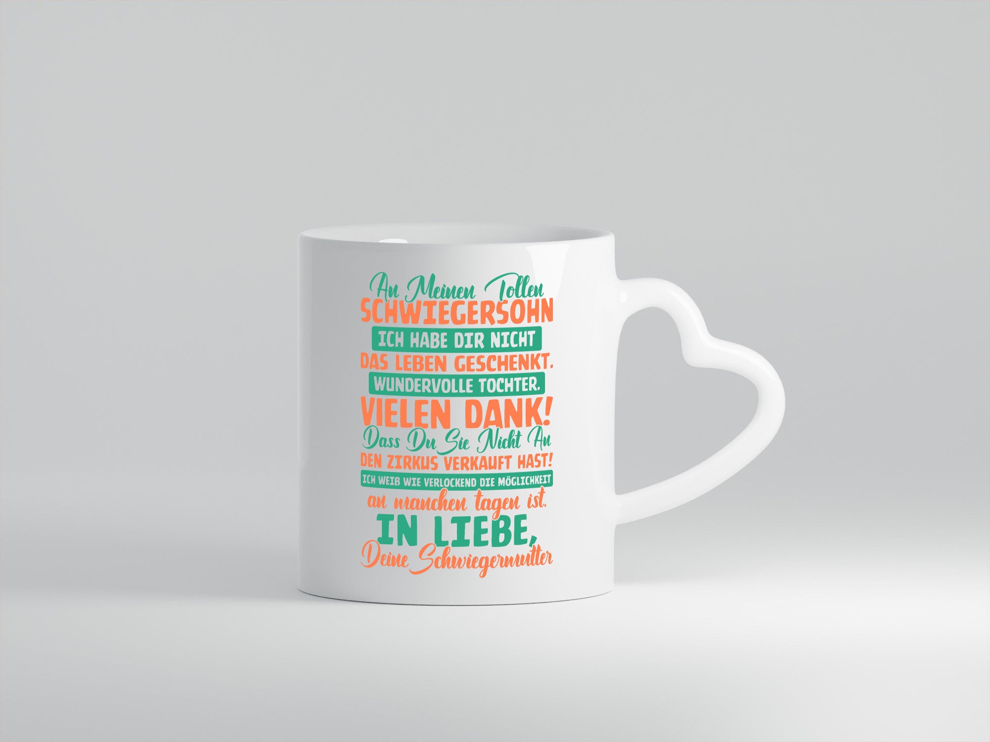 An meinen tollen Schwiegersohn vl3 Humor Familie Geschenkidee Tasse