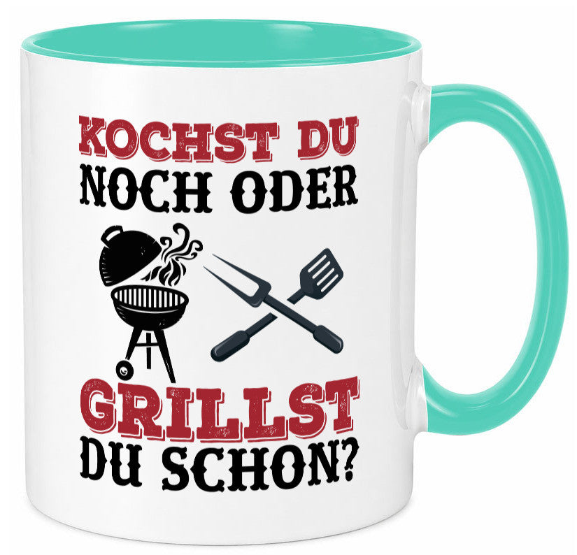 Grillst du schon? | Spruch Tasse Grillen Männer Geschenkidee Humor