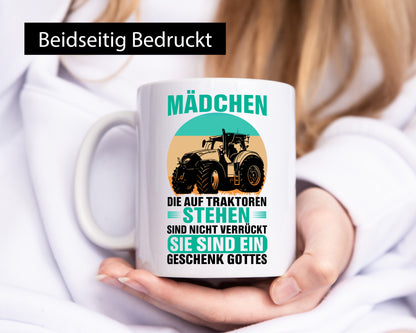 Mädchen die auf Traktoren stehen | Landwirt Bauer lustiger Spruch Geschenk