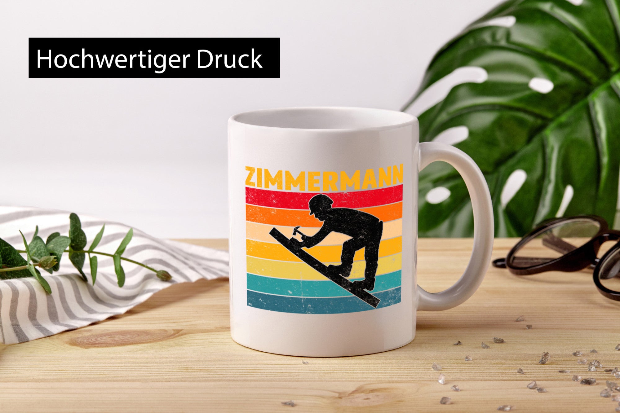Zimmerman | Handwerker Dach Retro v2 lustig Humor Geschenkidee Geschenk Tasse