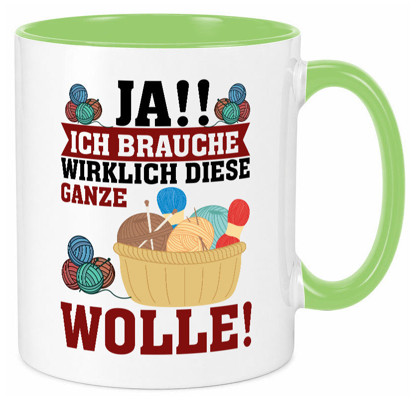 Ja! Ich brauche Wolle | häkeln Häkelzubehör Geschenk Humor Geschenkidee Tasse