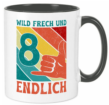 8. Geburtstag | 8 Jahre Wild und Frech Humor Geschenkidee Tasse