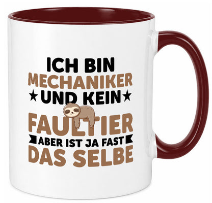 Ich bin kein Faultier: Mechaniker | KFZ Werkstatt Humor Tierliebhaber