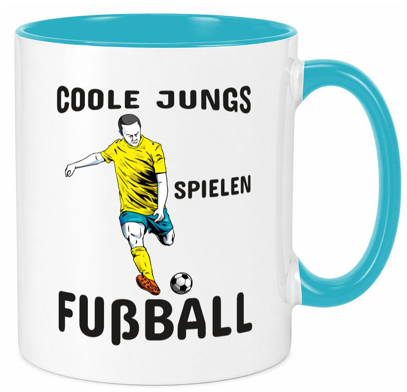 Coole Jungs spielen Fußball | Fußballer Tasse Junge lustiger Spruch Geschenk