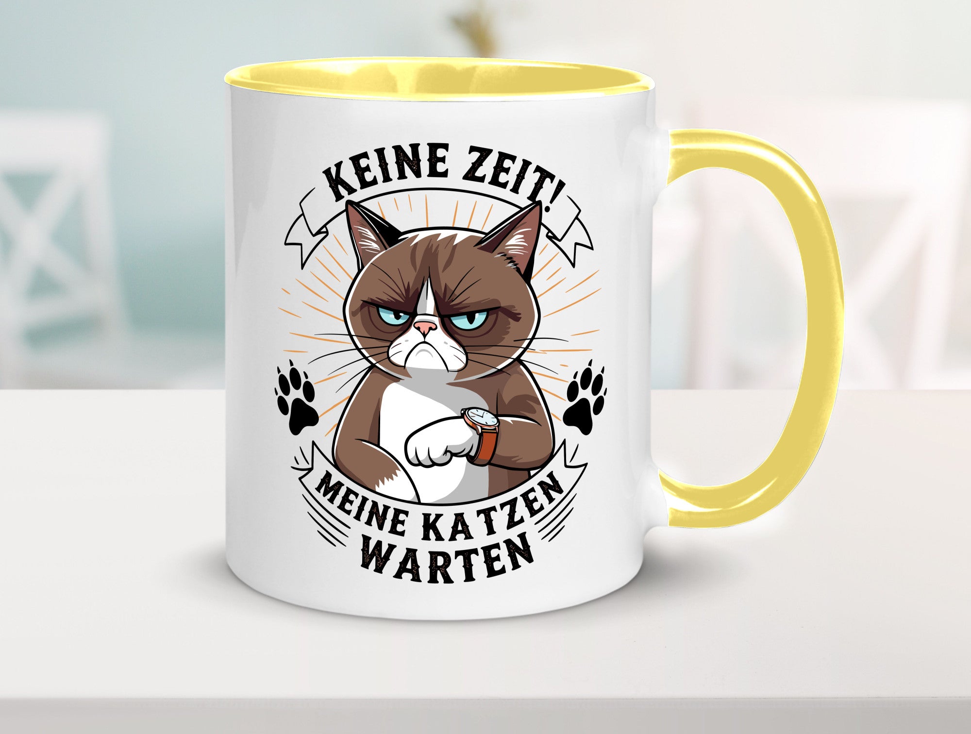 Keine Zeit meine Katzen Warten | Schwarze Katze Geschenkidee Tierliebhaber